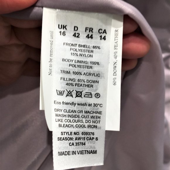 NEW Planet Puffer Lavender/Mauve Down Coat 14 L - Picture 6 of 8